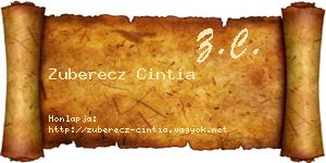 Zuberecz Cintia névjegykártya